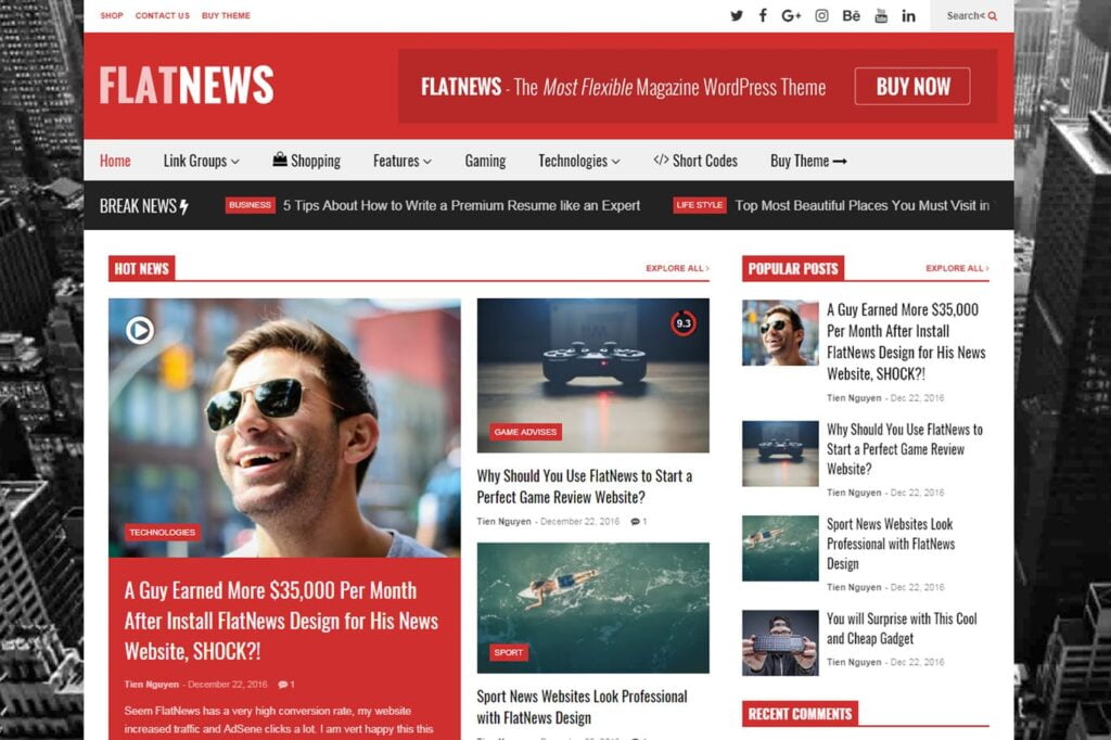 FlatNews – Tema WordPress para Portais de Notícias e Blogs