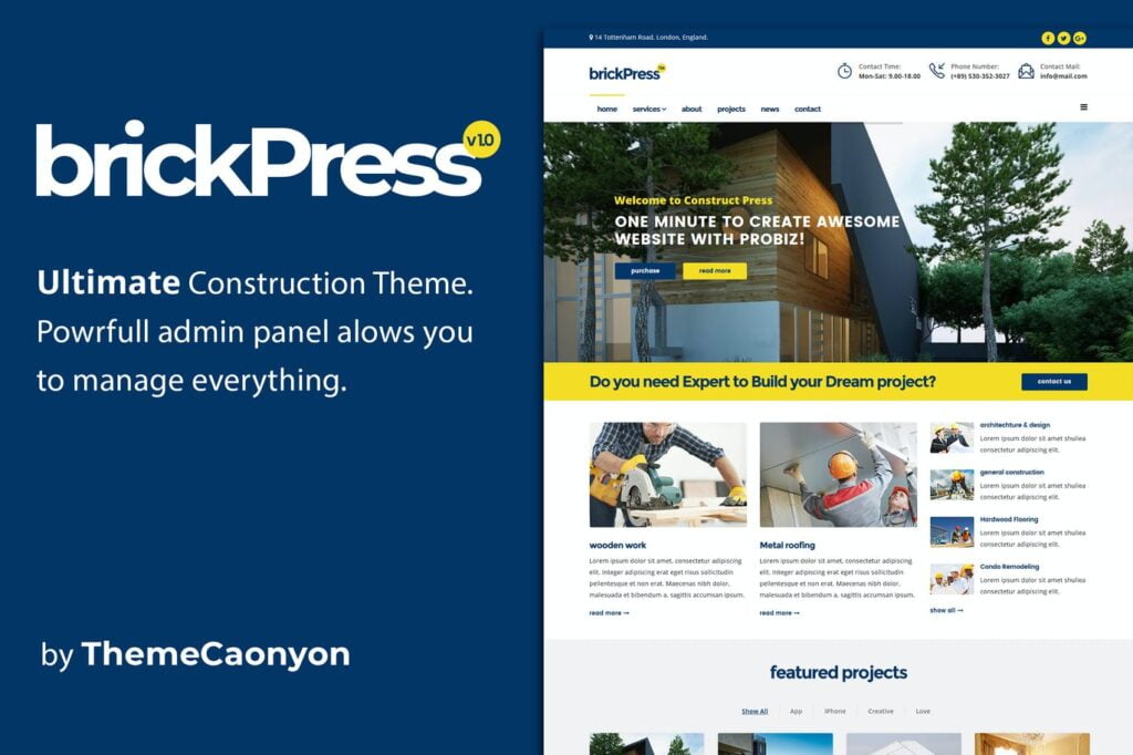 BrickPress – Tema Joomla para Empresas de Construção e Engenharia